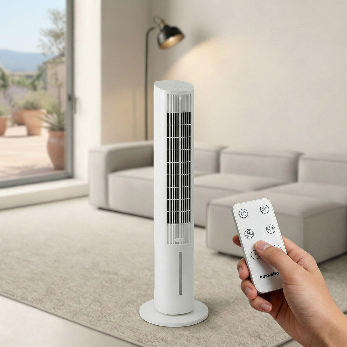 Climatizador Evaporativo Portátil Torre Multifunción con Mando a Distancia