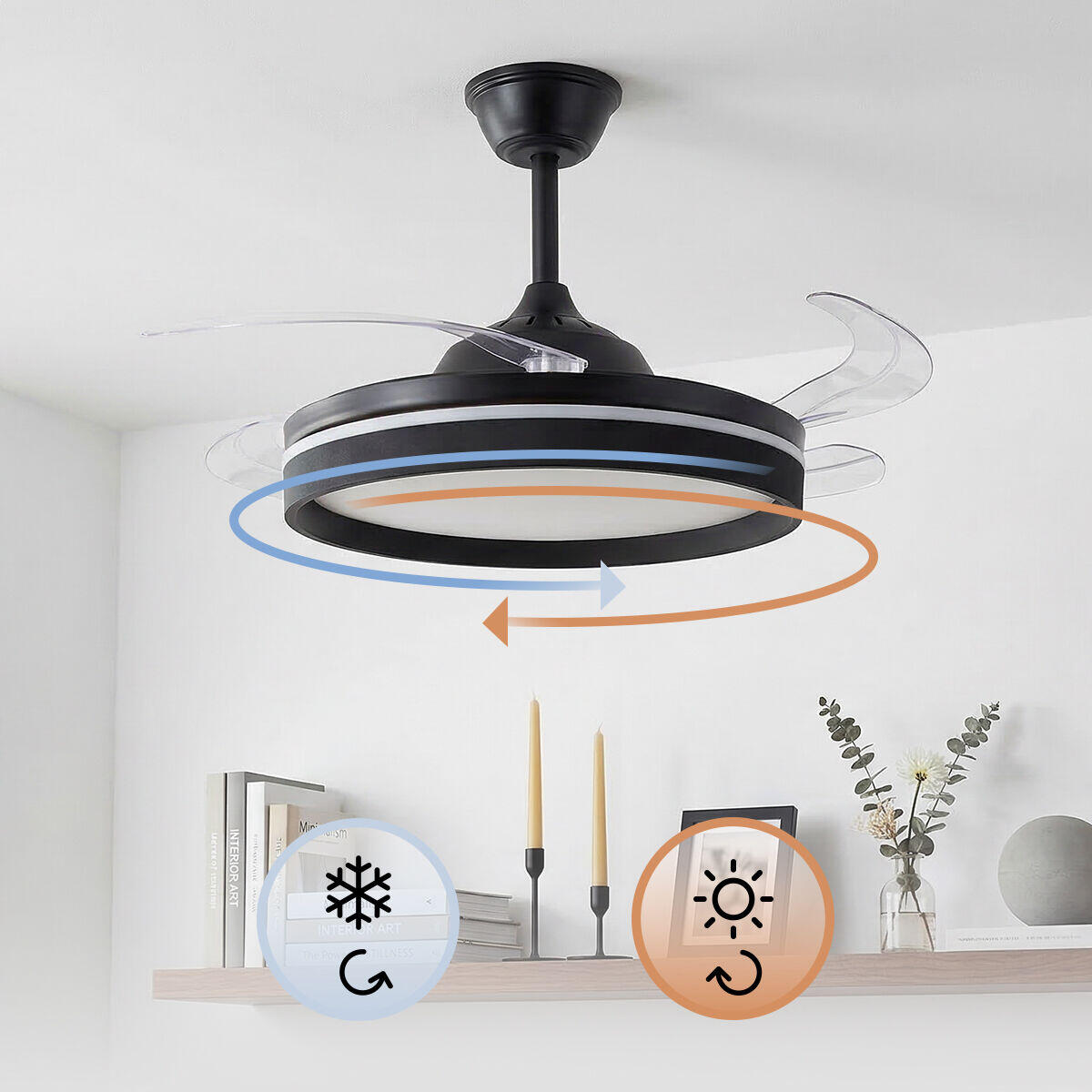 Ventilador LED Retráctil Inteligente