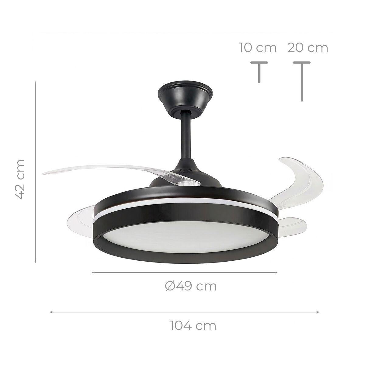 Ventilador LED Retráctil Inteligente